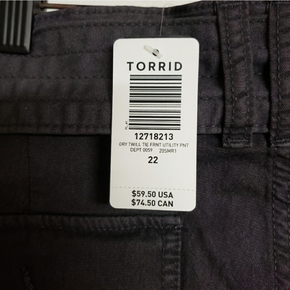 Torrid Twill Tie Front Utility Pants NWT - Picture 9 of 10